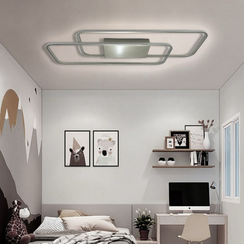 voxlamp lighting solutions Oblong Ikili 100X40CM Tavan Tipi Plafonyer LED Avize - Krom - 2'li Avize Fiyatı