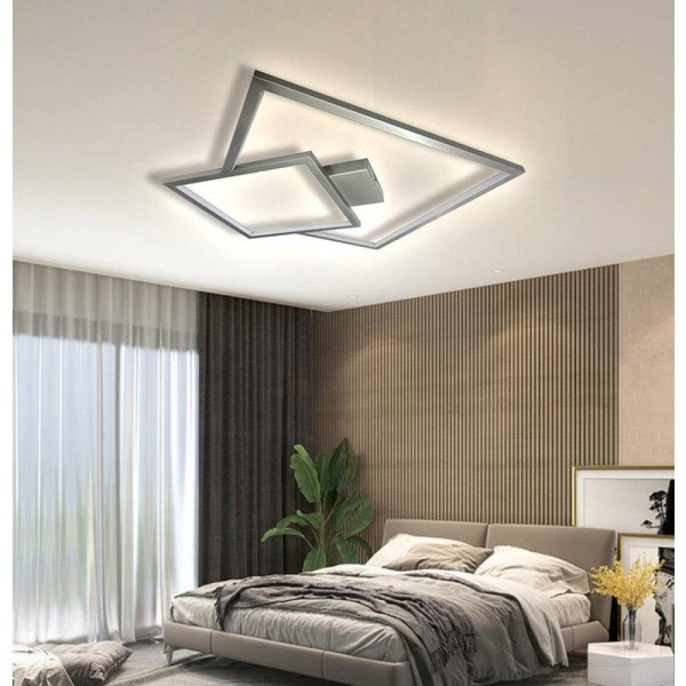 voxlamp lighting solutions Obluqe Iı Tavan Tipi Ledli Plafonyer Avize 85X85CM - Krom - 2'li Avize Fiyatı