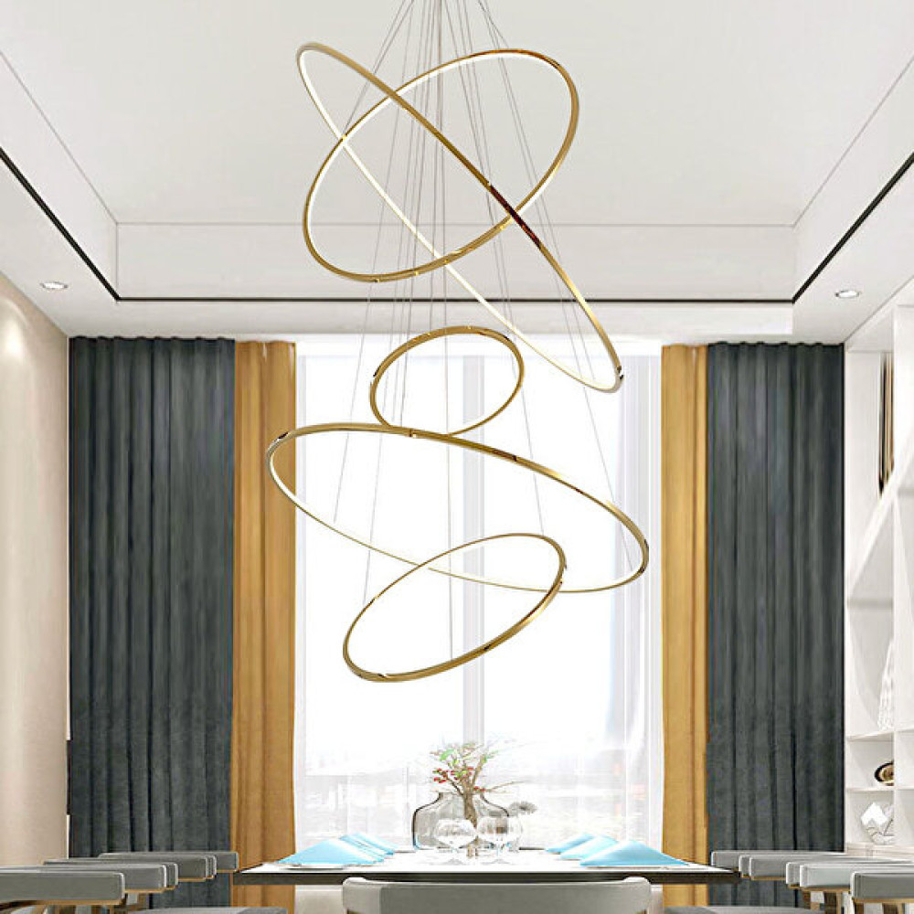 voxlamp lighting solutions Sarkıt Led Avize Penthouse Yüksek Tavanlar Için Loft Avize - Gold Avize Fiyatı