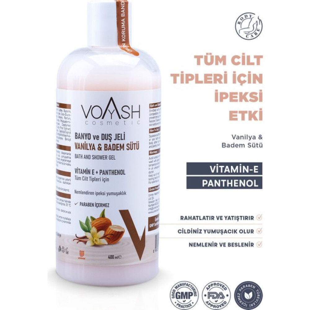 Voyash Banyo ve Duş Jeli Vanilya & Badem Sütü 400 ml Oto Boyaları Fiyatı