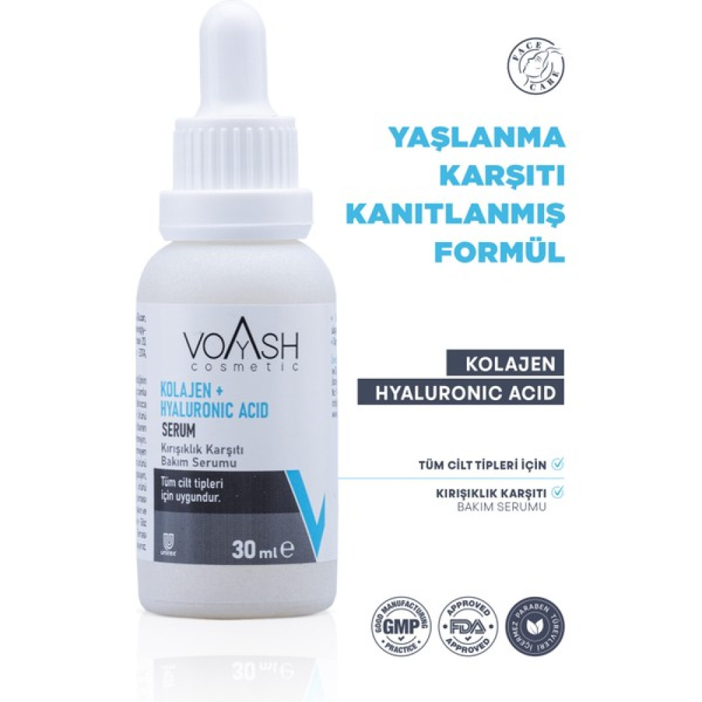 Voyash Kolajen + Hyaluronic Acid Serum 30ml Anti-Aging / Yaşlanma Karşıtı Fiyatı