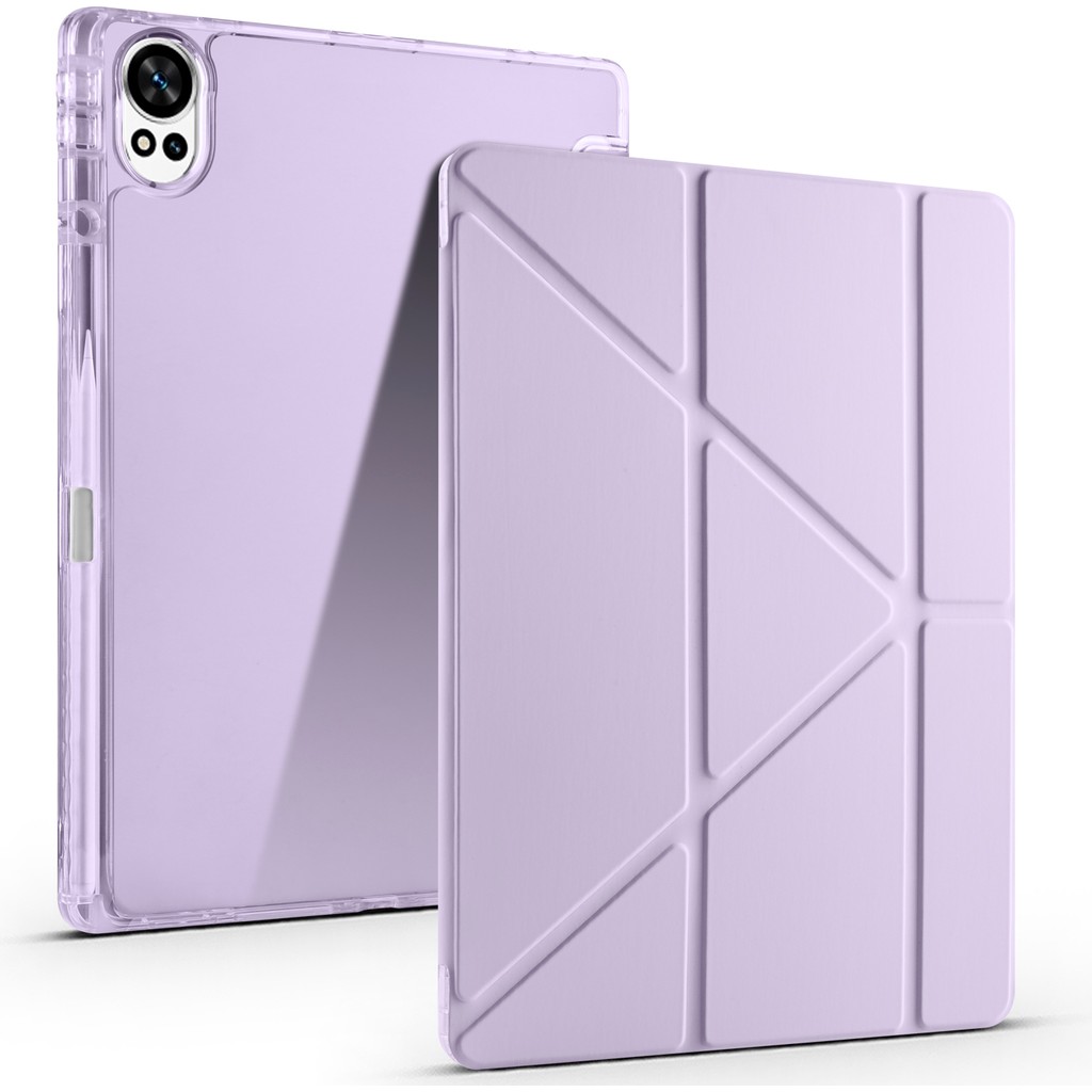 Voyo Huawei Matepad 12X Uyumlu Standlı Fold Kılıf Sağlam Kalem Bölmeli Kapak Vyfolding - Lila Tablet Kılıfı Fiyatı