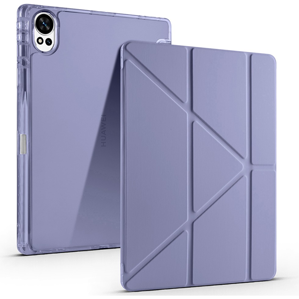 Voyo Huawei Matepad 12X Uyumlu Standlı Fold Kılıf Sağlam Kalem Bölmeli Kapak Vyfolding - Mor Tablet Kılıfı Fiyatı