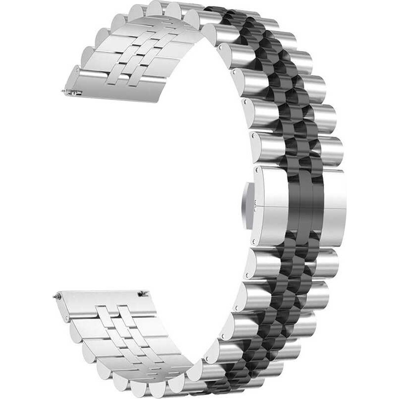 Voyo Huawei Watch Gt Pro 6 / Gt 6 46MM Saat Kordonu Metal Baklalı Klipsli Kordon Kayış Strap - Gümüş - Siyah Akıllı Saat Aksesuarı Fiyatı