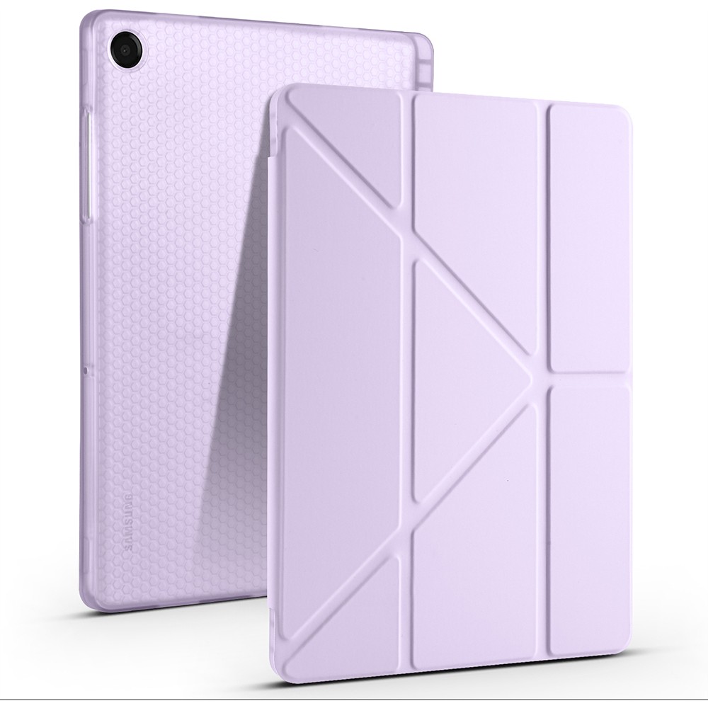 Voyo Samsung Galaxy A11 Plus Uyumlu Standlı Fold Kılıf Sağlam Kalem Bölmeli Kapak Vyfolding - Galaxy Tab A11 Plus - Lila Tablet Kılıfı Fiyatı