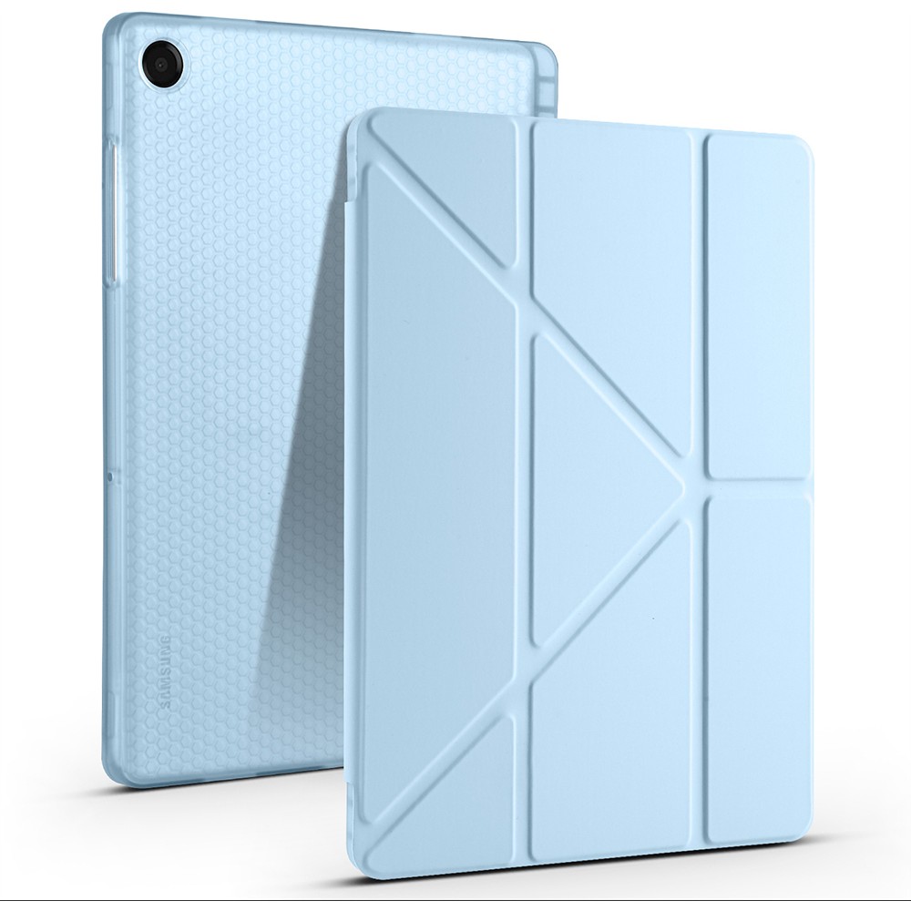Voyo Samsung Galaxy A11 Plus Uyumlu Standlı Fold Kılıf Sağlam Kalem Bölmeli Kapak Vyfolding - Galaxy Tab A11 Plus - Mavi Tablet Kılıfı Fiyatı