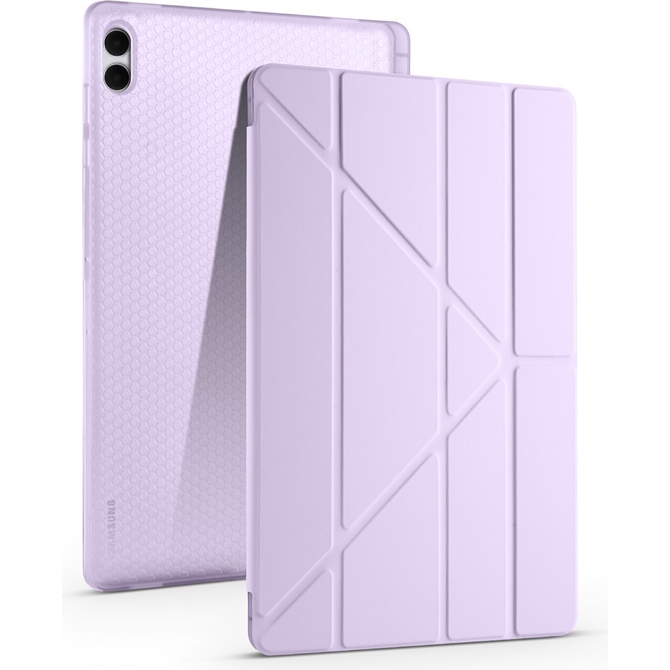 Voyo Samsung Galaxy S11 Ultra Uyumlu Standlı Fold Kılıf Sağlam Kalem Bölmeli Kapak Vyfolding - Galaxy Tab S11 Ultra - Lila Tablet Kılıfı Fiyatı