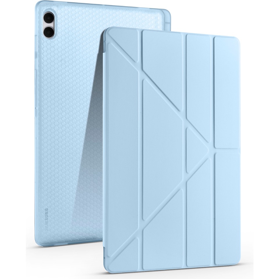Voyo Samsung Galaxy S11 Ultra Uyumlu Standlı Fold Kılıf Sağlam Kalem Bölmeli Kapak Vyfolding - Galaxy Tab S11 Ultra - Mavi Tablet Kılıfı Fiyatı