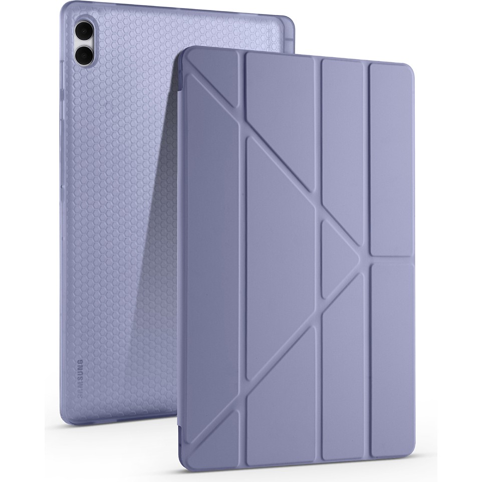 Voyo Samsung Galaxy S11 Ultra Uyumlu Standlı Fold Kılıf Sağlam Kalem Bölmeli Kapak Vyfolding - Galaxy Tab S11 Ultra - Mor Tablet Kılıfı Fiyatı