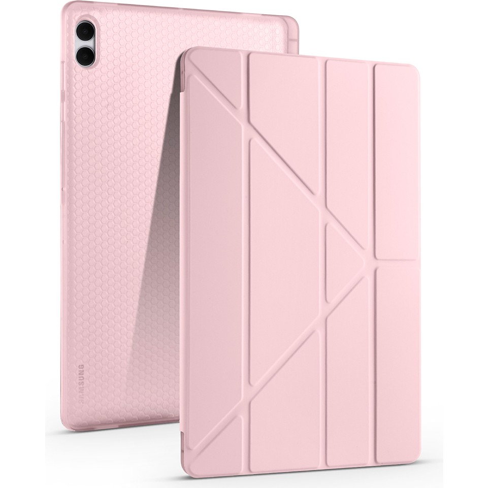 Voyo Samsung Galaxy S11 Ultra Uyumlu Standlı Fold Kılıf Sağlam Kalem Bölmeli Kapak Vyfolding - Galaxy Tab S11 Ultra - Pembe Tablet Kılıfı Fiyatı
