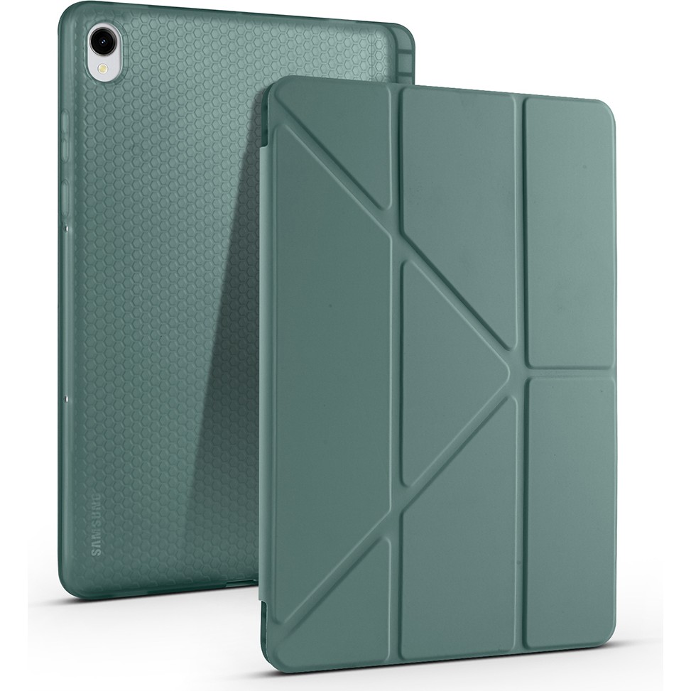 Voyo Samsung Galaxy S11 Uyumlu Standlı Fold Kılıf Sağlam Kalem Bölmeli Kapak Vyfolding - Galaxy Tab S11 - Koyu Yeşil Tablet Kılıfı Fiyatı