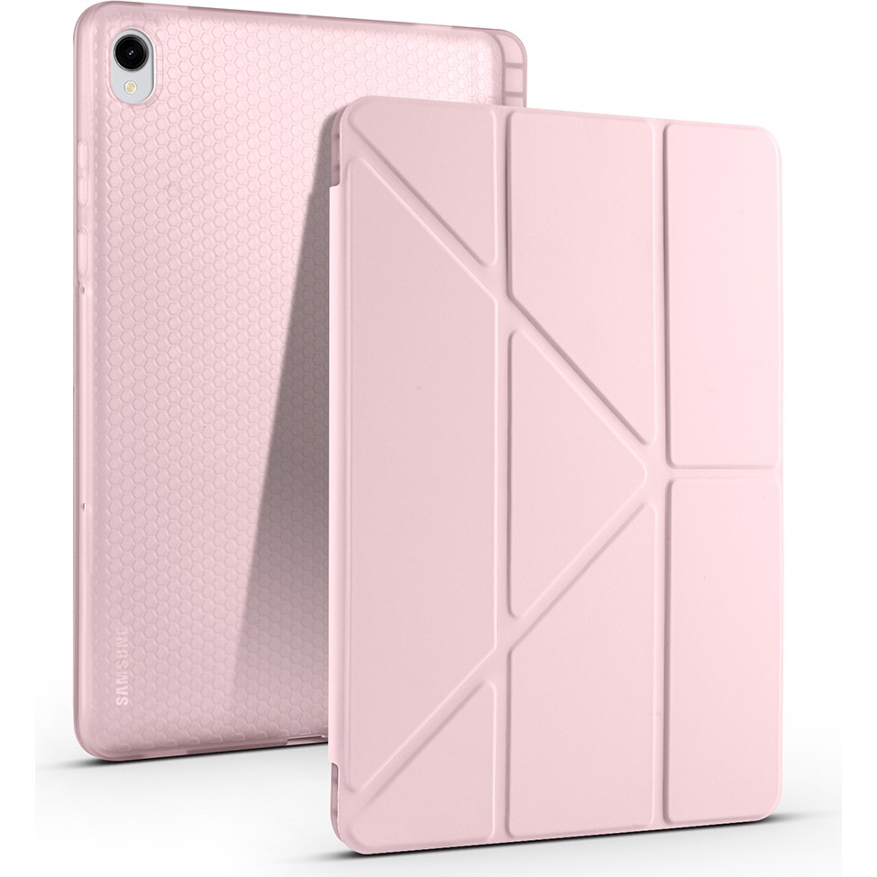 Voyo Samsung Galaxy S11 Uyumlu Standlı Fold Kılıf Sağlam Kalem Bölmeli Kapak Vyfolding - Galaxy Tab S11 - Pembe Tablet Kılıfı Fiyatı