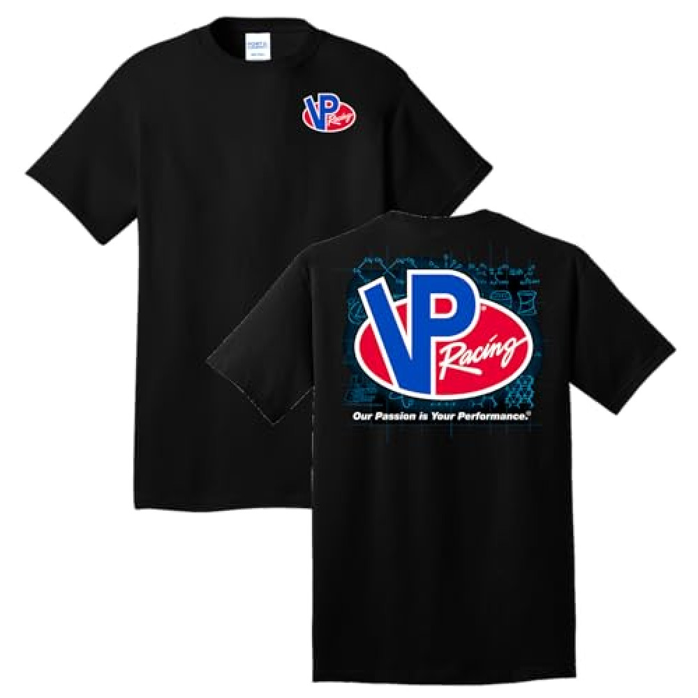 VP Racing Fuels - The Blueprint Tee - Softstyle Preshrunk T-Shirt - Officially Licensed VP Apparel (X-Large) Black