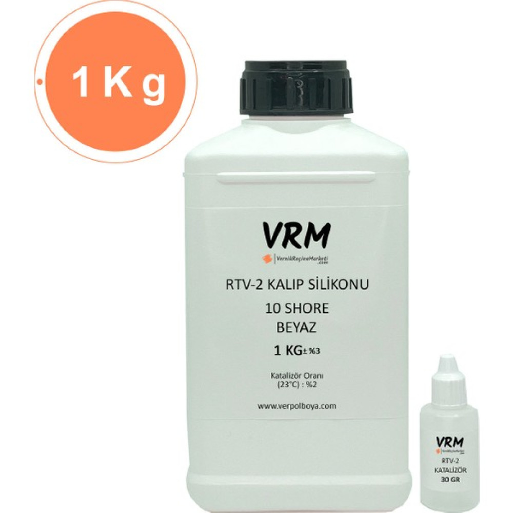 VRM Vernikrecinemarketi Rtv-2 Beyaz Kalıp Silikonu (10 Shore) 1 kg - 1 Adet - 010 - Beyaz Boya Malzemeleri Fiyatı