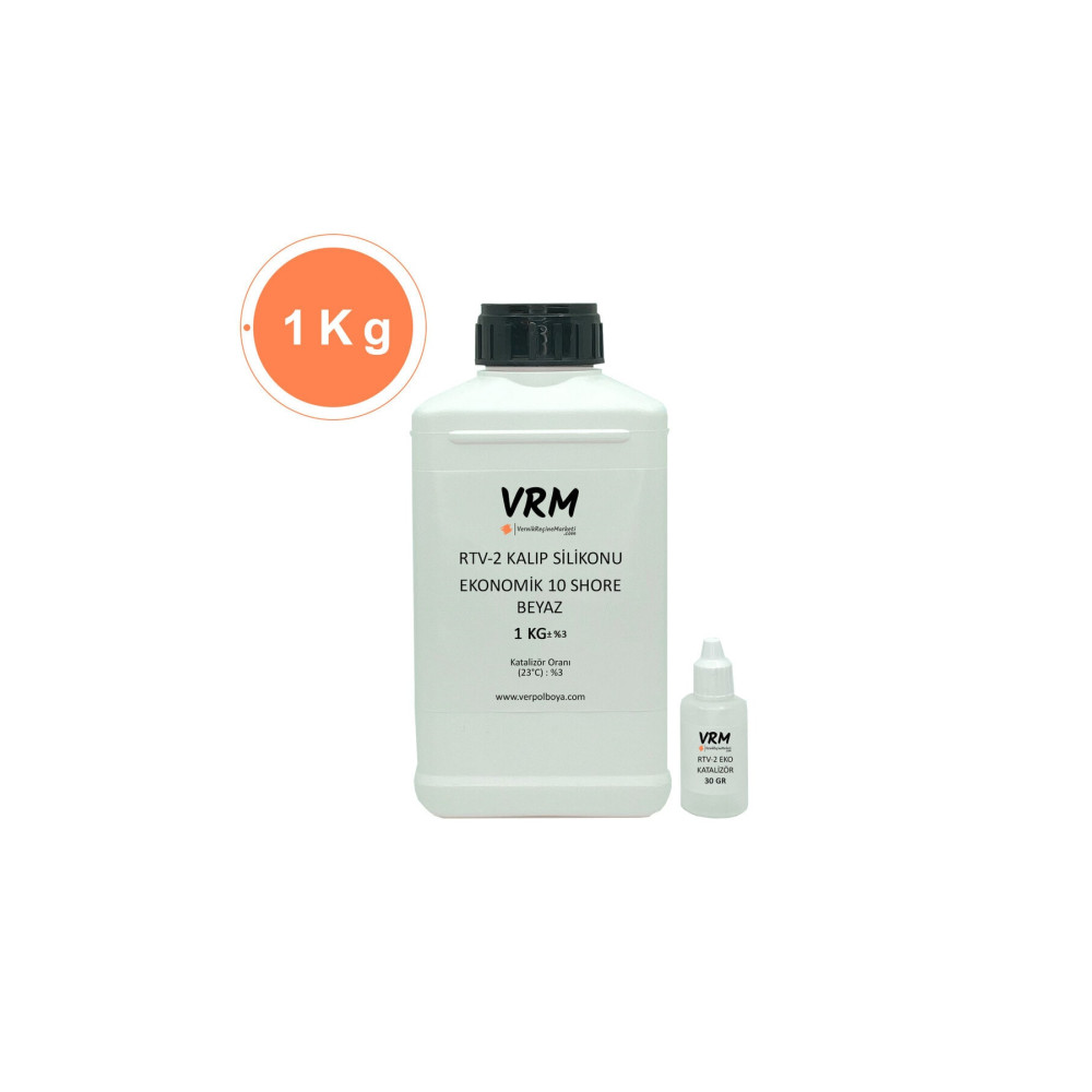 VRM VernikRecineMarketi Rtv-2 Beyaz Kalıp Silikonu (10 SHORE) 1 Kg Yardımcı Malzeme Fiyatı