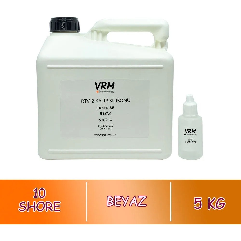 VRM Vernikrecinemarketi Rtv-2 Beyaz Kalıp Silikonu (10 Shore) 5 kg - 100 - Beyaz Diğer Fiyatı