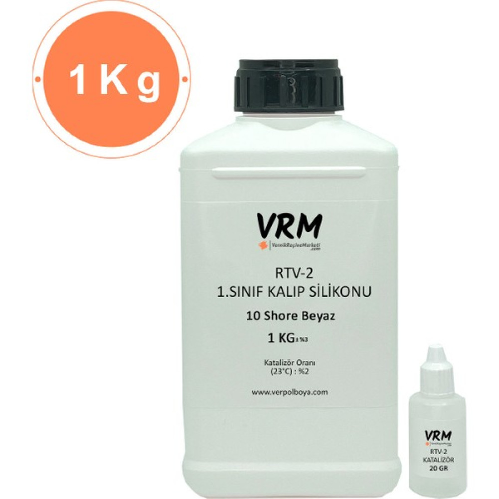 VRM Vernikrecinemarketi Rtv-2 Kalıp Silikonu 1.Sınıf (Beyaz - 10 Shore) - 1 kg Boya Malzemeleri Fiyatı