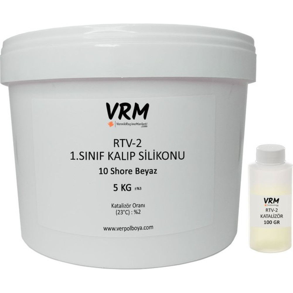 VRM Vernikrecinemarketi Rtv-2 Kalıp Silikonu 1.Sınıf (Beyaz - 10 Shore) - 5 kg Boya Malzemeleri Fiyatı