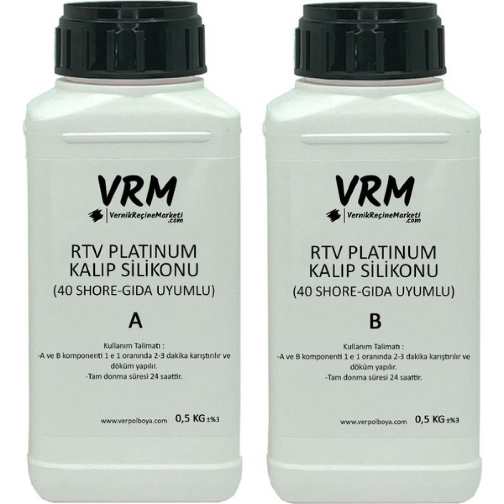 VRM Vernikrecinemarketi Rtv-2 Platinum Kalıp Silikonu Gıdaya Uyumlu (40 Shore) 1 kg Boya Malzemeleri Fiyatı