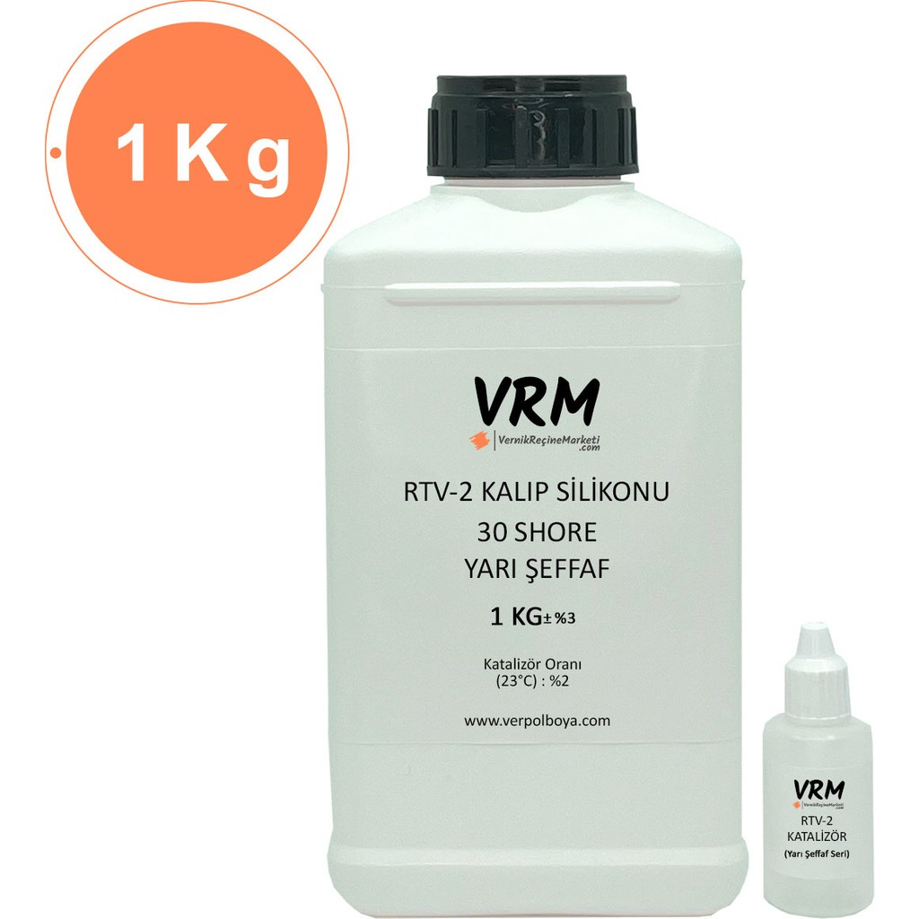 VRM Vernikrecinemarketi Rtv-2 Yarı Şeffaf - Sert Kalıp Silikonu (30 Shore) -1 kg - 1 kg Diğer Fiyatı