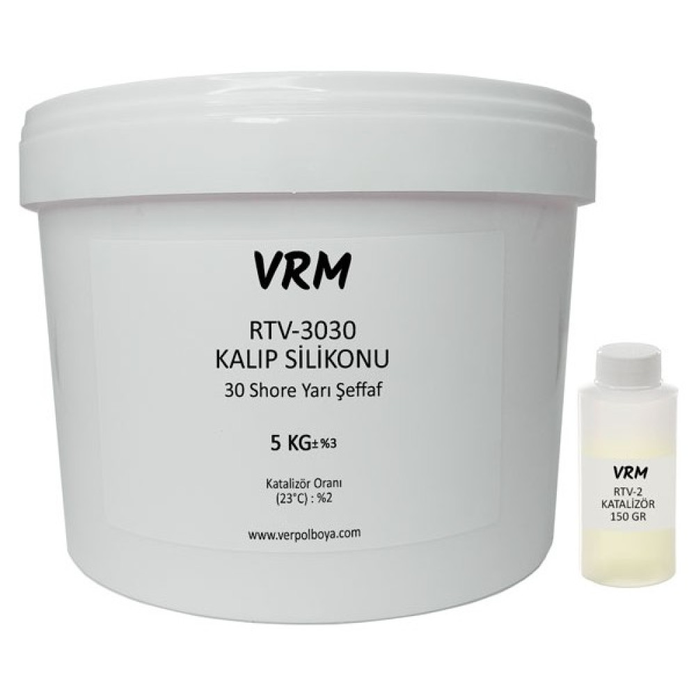 VRM Vernikrecinemarketi Rtv-2 Yarı Şeffaf - Sert Kalıp Silikonu (30 Shore) - 5 kg Boya Malzemeleri Fiyatı