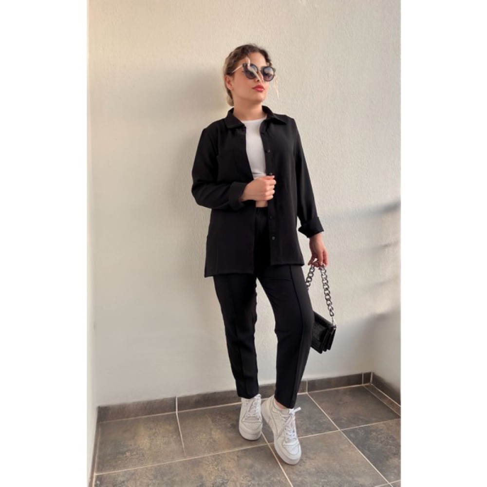 VS Diana Takım Gömlek Pantolon Krep Kumaş Kaliteli Hamile Giyim Fiyatı