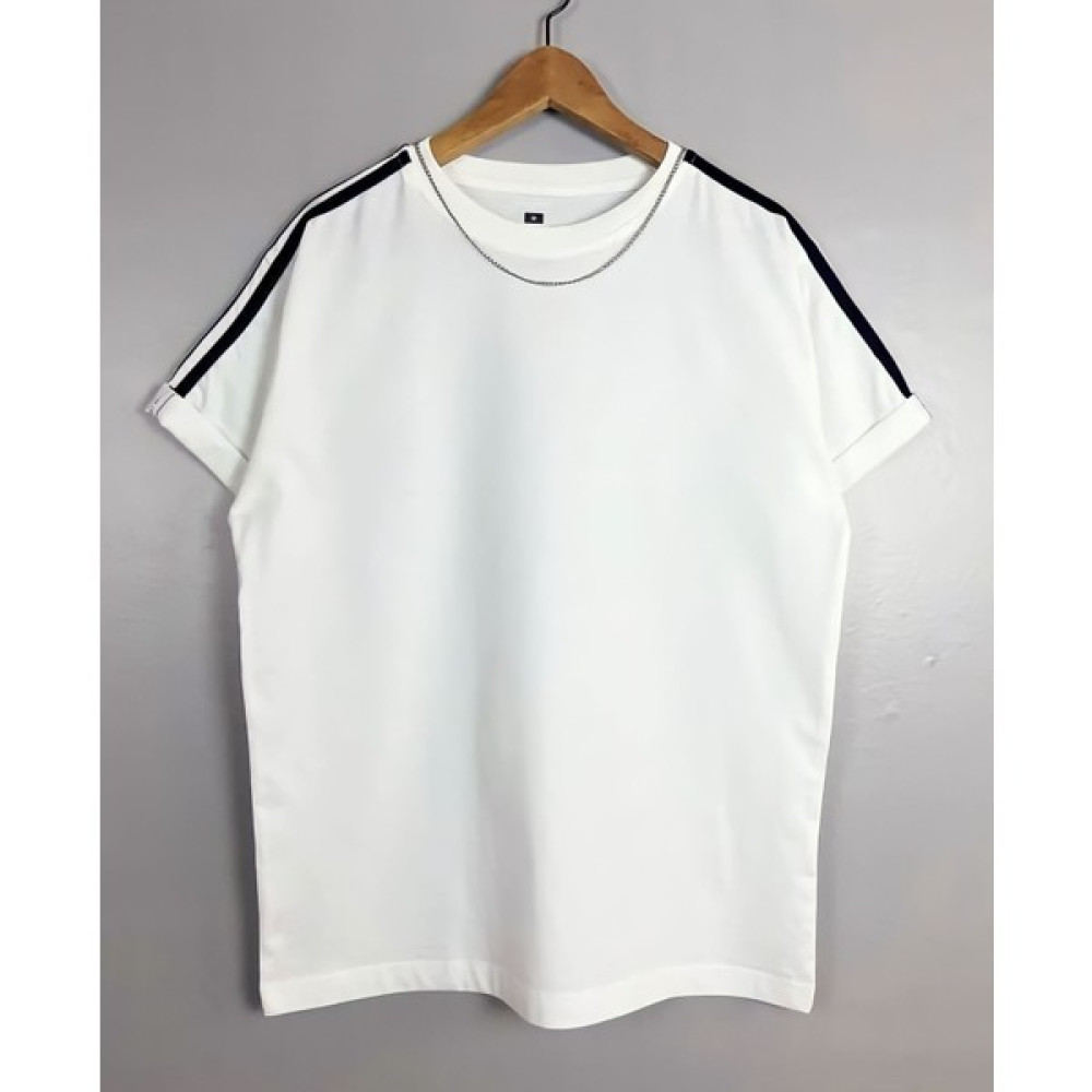 VS Diana Tshirt Oversize Unisex Kolları Çizgili 20/1 Kumaş Kaliteli Erkek T-shirt Fiyatı