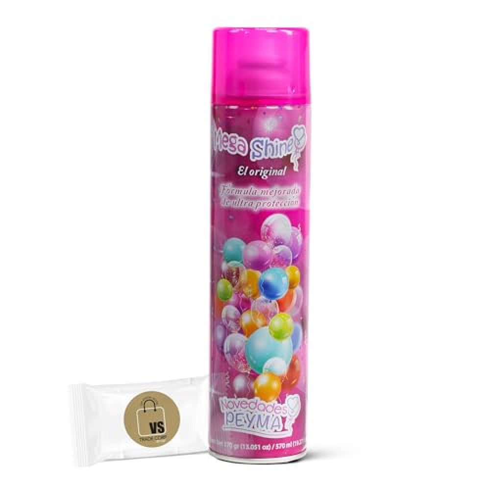 Vs Trade Corp 100 ⁠Sticky Dots Bundle with Mega Shine Balloons Spray, Balloon Shine Spray, Waterproof, Cherry Scent, Surface-safe Sticky Dots, 570ml