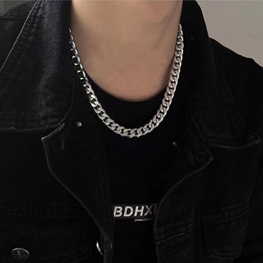 Vuitton Kalın Zincir Kolye - Gümüş (Yurt Dışından) - Men's necklace - 50cm Kolyeler Fiyatı