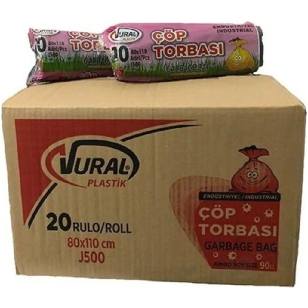 Vural Endüstriyel Jumbo Çöp Torbası 80X110 cm 500 gr Siyah 20 Paket -V Diğer Fiyatı