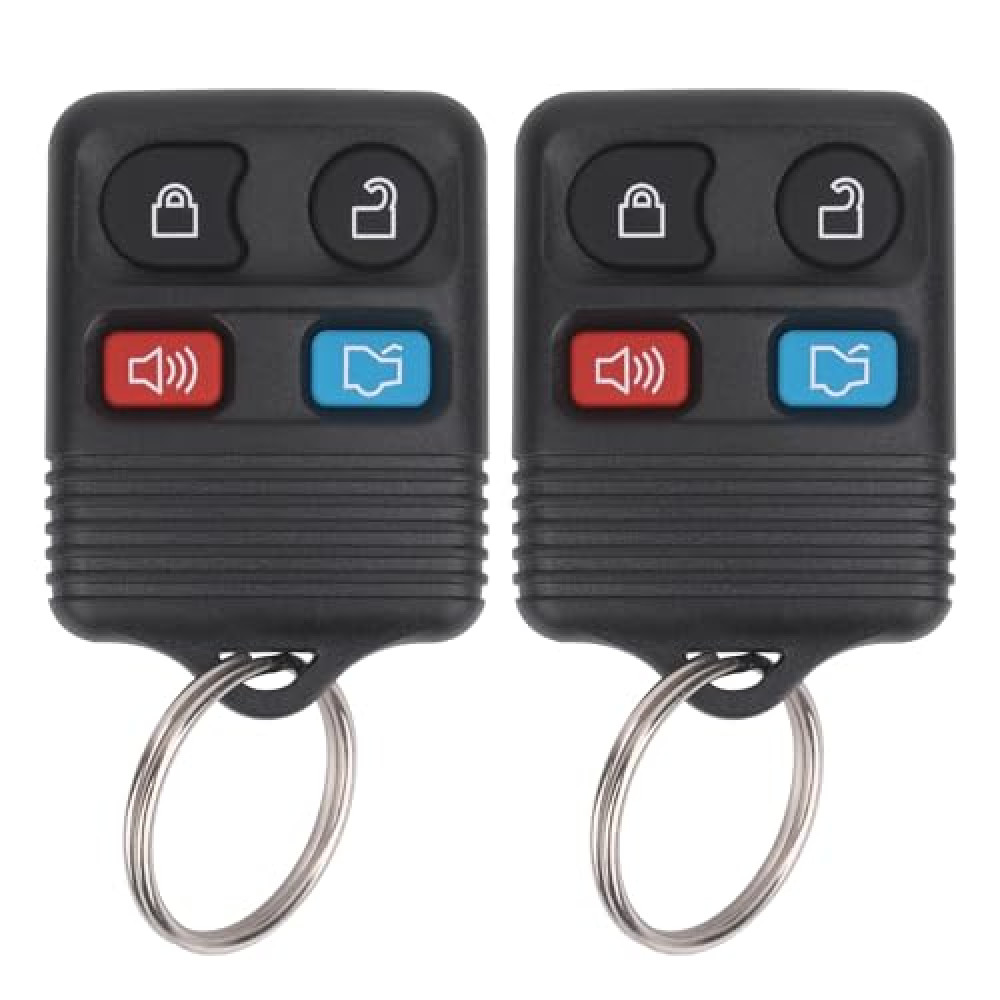 Vurkcy Keyless Entry Remote Key Fob Compatible with Ford Escape Explorer Expedition Focus Fusion Mustang Taurus, Lincoln, Mercury, Mazda, Replacement for CWTWB1U345, 4 Button (Pack of 2)
