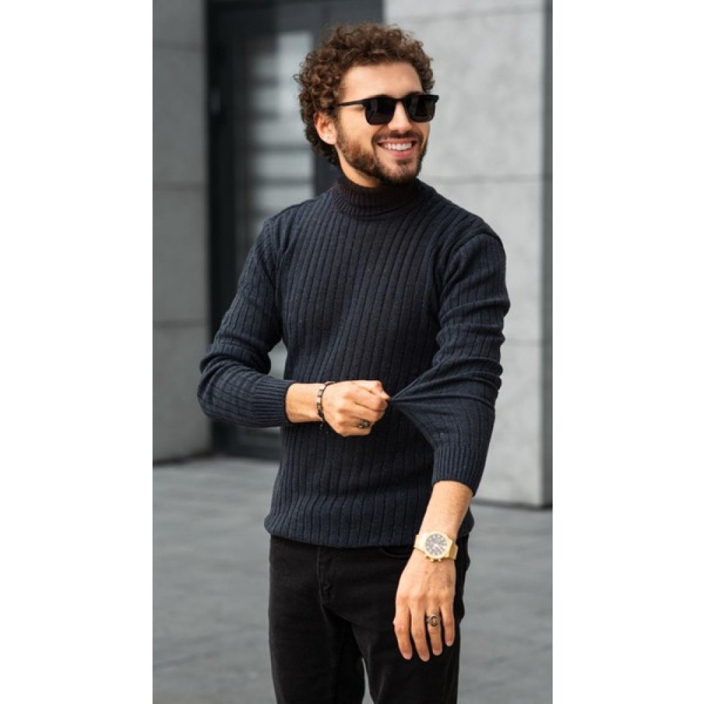 VYZ Fashion Erkek Slim Fit Lacivert Balıkçı Yaka Boğazlı Kazak Triko Erkek Kazak & Süveter & Triko Fiyatı