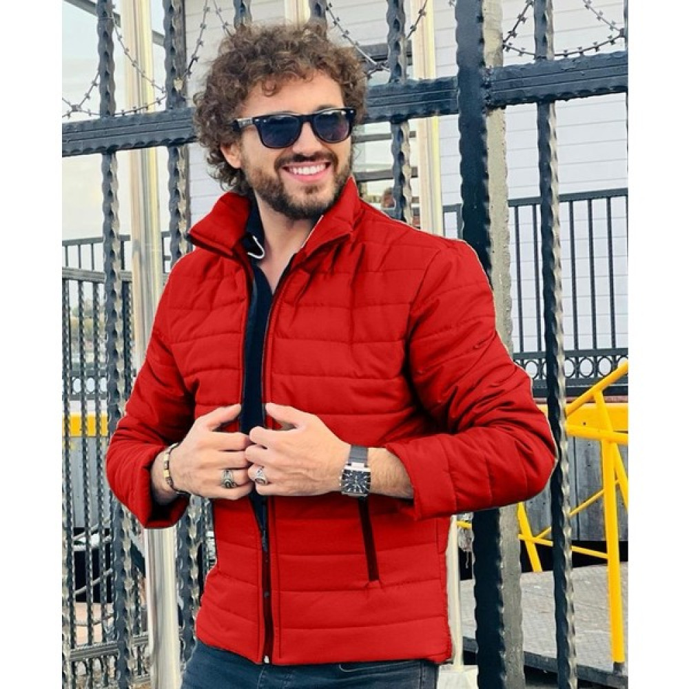 VYZ Fashion Kırmızı Astarlı Slim Fit Erkek Mont Erkek Mont Fiyatı