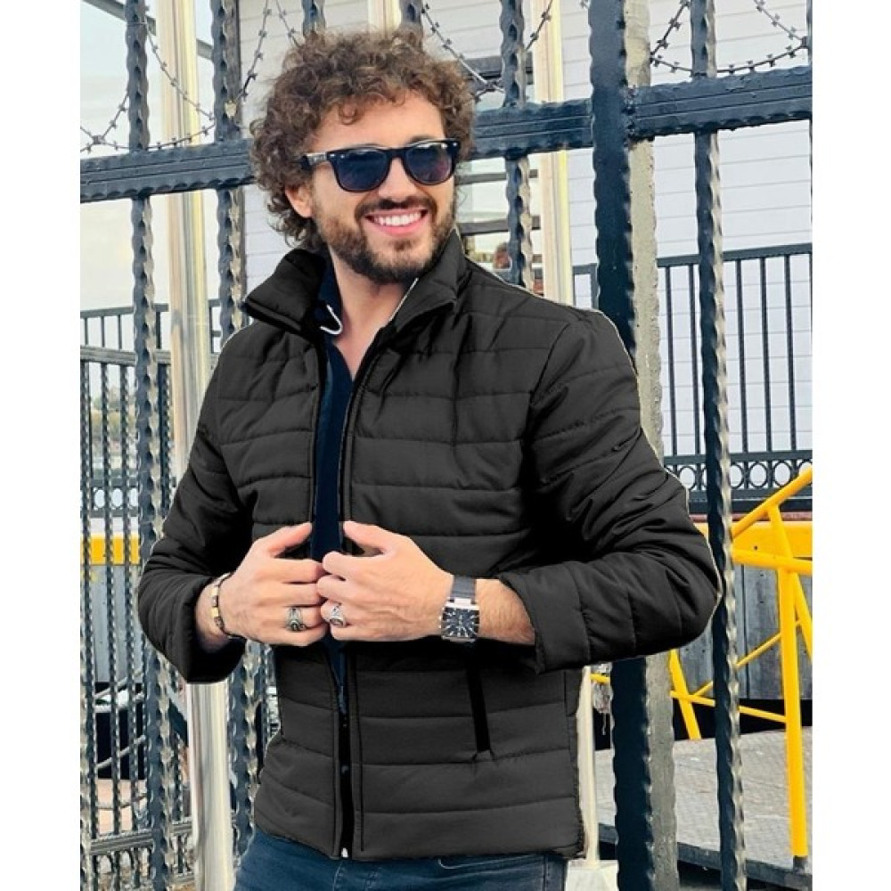 VYZ Fashion Siyah Renk Astarlı Slim Fit Erkek Mont Erkek Mont Fiyatı