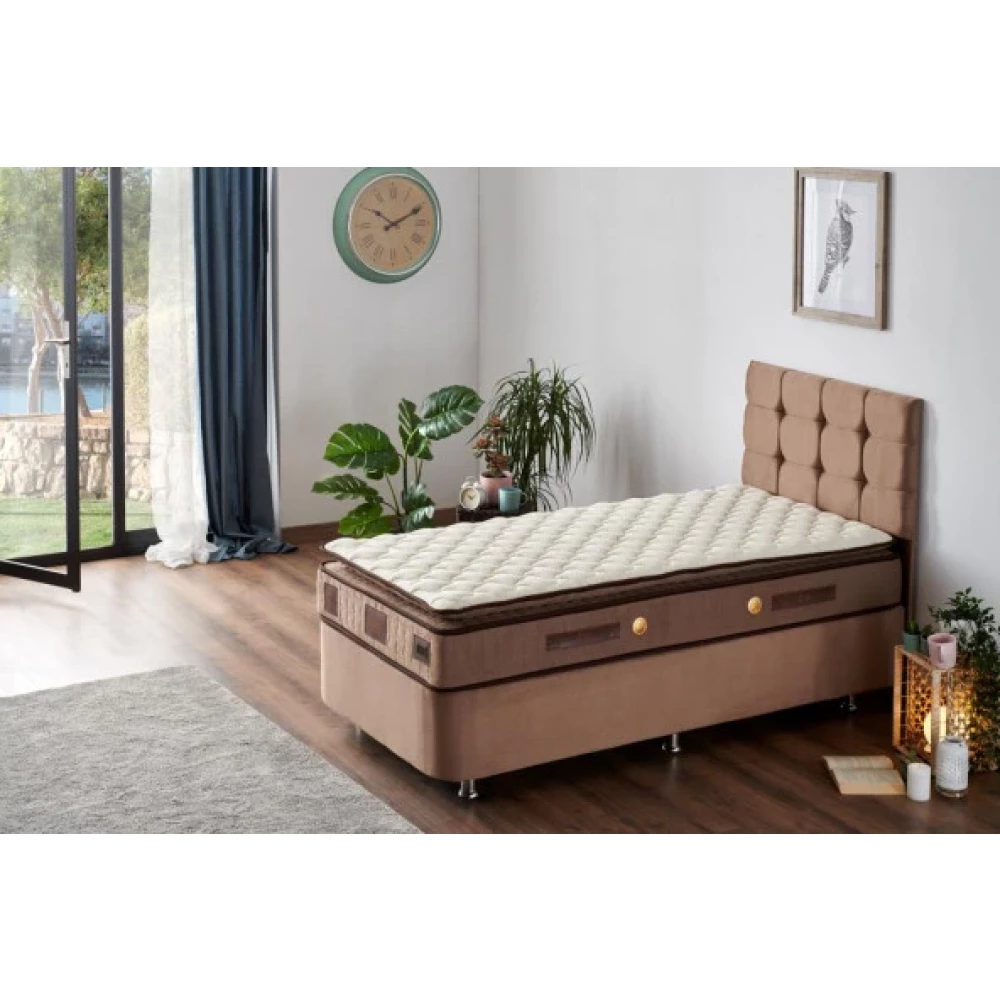 W. Cotton 90X190 Cm Tek Kisilik Pedli Yatak Baza Baslik Takimi - Kumas Baza, Baslik Ve Yatak Seti Yatak Odası Takımı / Seti Fiyatı