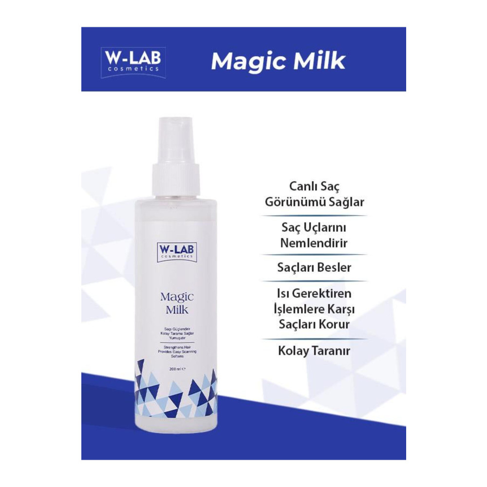 W-Lab Kozmetik Magic Milk Proteinli Saç Bakım Sütü 200 ML Saç Şekillendirici Sprey Fiyatı