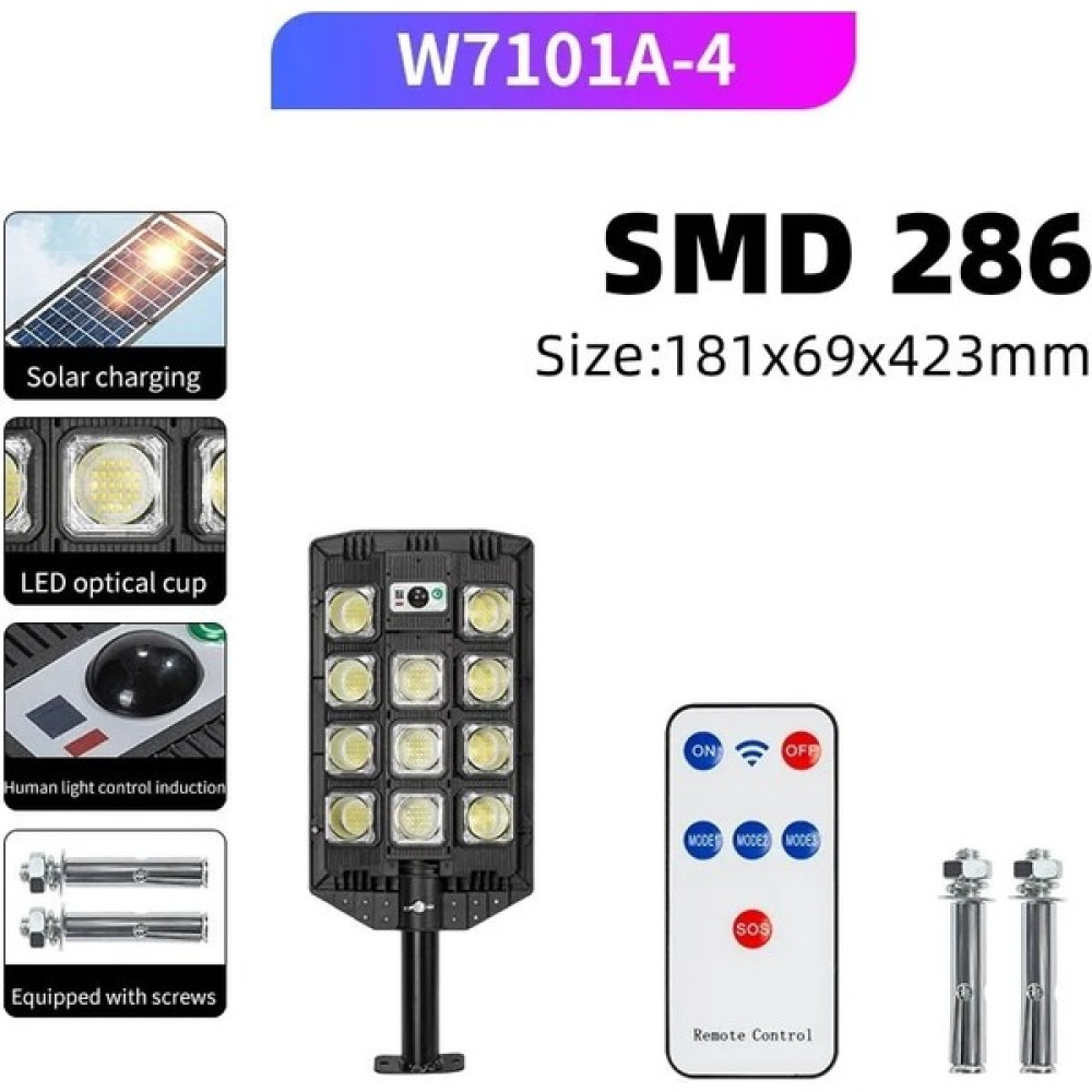 W7101A-4 Lm Güneş Enerjili Sokak Lambası Hareket Sensörlü LED Güneş Projektör Işıkları Akşam Karanlığından Şafak Vakti Açık IP66 Su Geçirmez LED Gü... Armatür Fiyatı