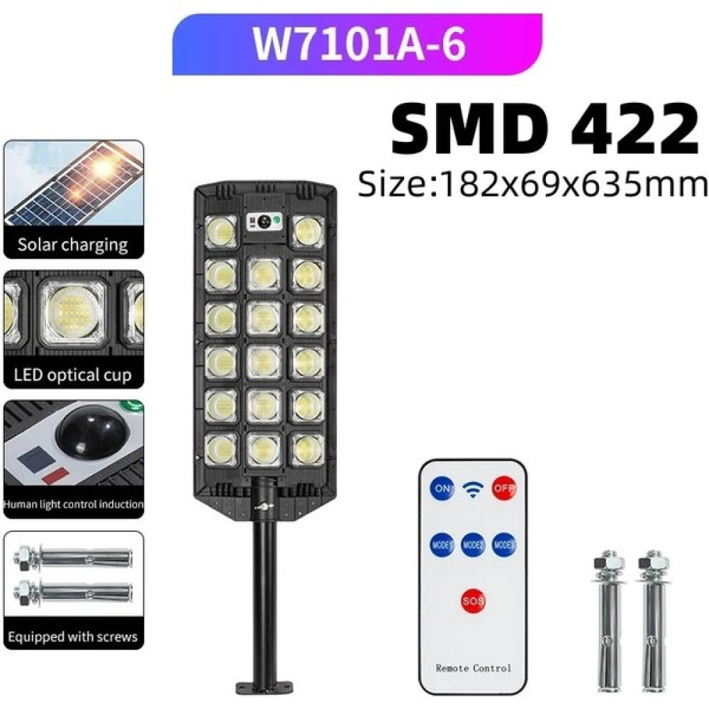W7101A-6 Lm Güneş Enerjili Sokak Lambası Hareket Sensörlü LED Güneş Projektör Işıkları Akşam Karanlığından Şafak Vakti Açık IP66 Su Geçirmez LED Gü... Armatür Fiyatı