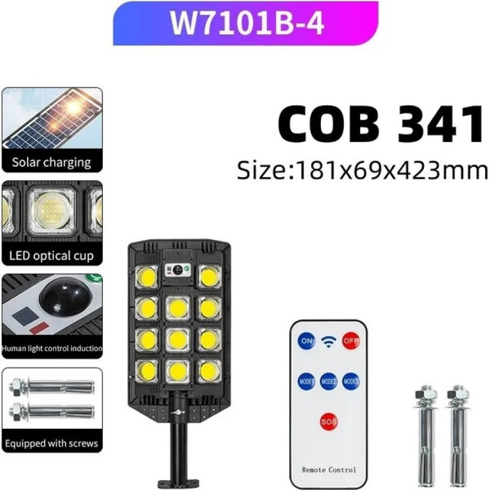 W7101B-4 Lm Güneş Enerjili Sokak Lambası Hareket Sensörlü LED Güneş Projektör Işıkları Akşam Karanlığından Şafak Vakti Açık IP66 Su Geçirmez LED Gü... Armatür Fiyatı