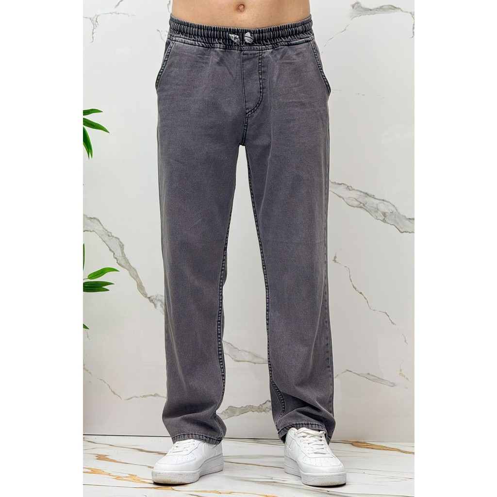 Wafrazon Erkek Baggy Kot Pantolon Füme Renk Tiril Tiril İnce Kumaş Günlük Rahat Kesim Model Erkek Jeans / Kot Pantolon Fiyatı