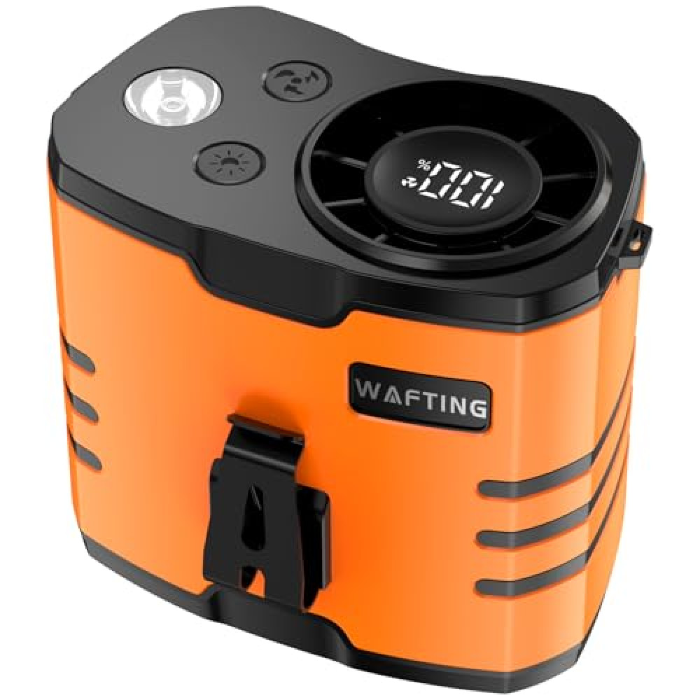 WAFTING Portable Waist Fan - 12000RPM High-Speed Belt Fan, 10-Speed Adjustable, 10000mAh Rechargeable, LED Display Shirt Air Conditioner for Camping, Hiking, and Outdoor Work