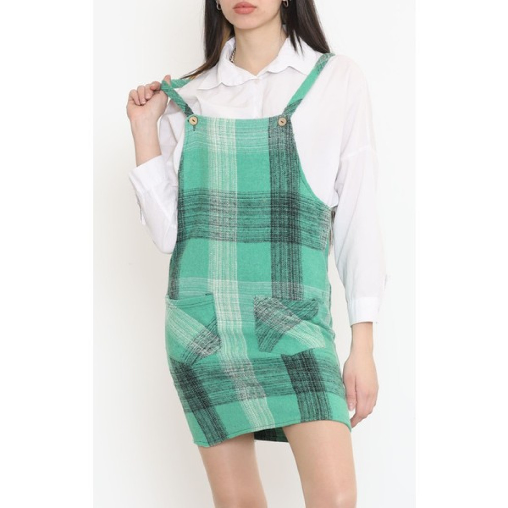 Walens Fashion Çift Cepli Salopet Yeşil - 2257.1719. Bayan Tulum ve Salopet Fiyatı