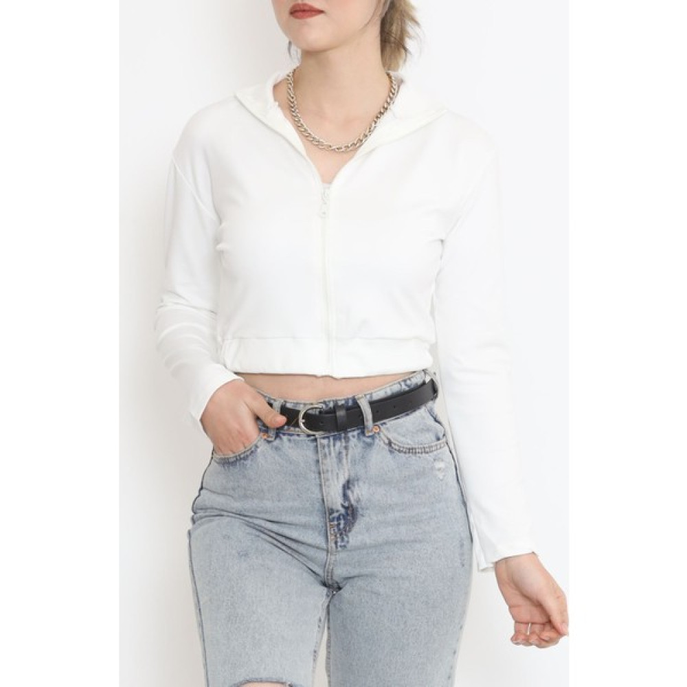 Walens Fashion Fermuarlı Dalgıç Ceket Beyaz - 339.1247. Bayan Ceket Fiyatı