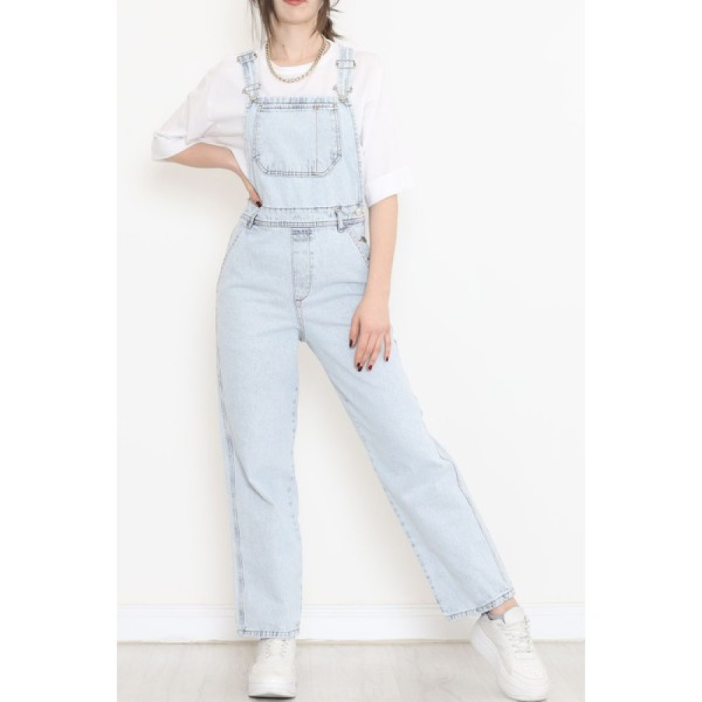 Walens Fashion Kot Salopet Pantolon Buzmavi - 17087.392. Elbise Fiyatı