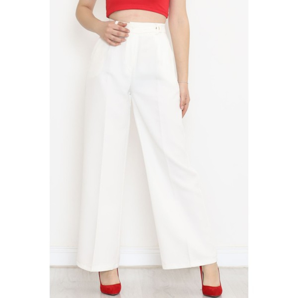 Walens Fashion Palazzo Pantolon Beyaz - 20780.683. Kadın Pantolon Fiyatı