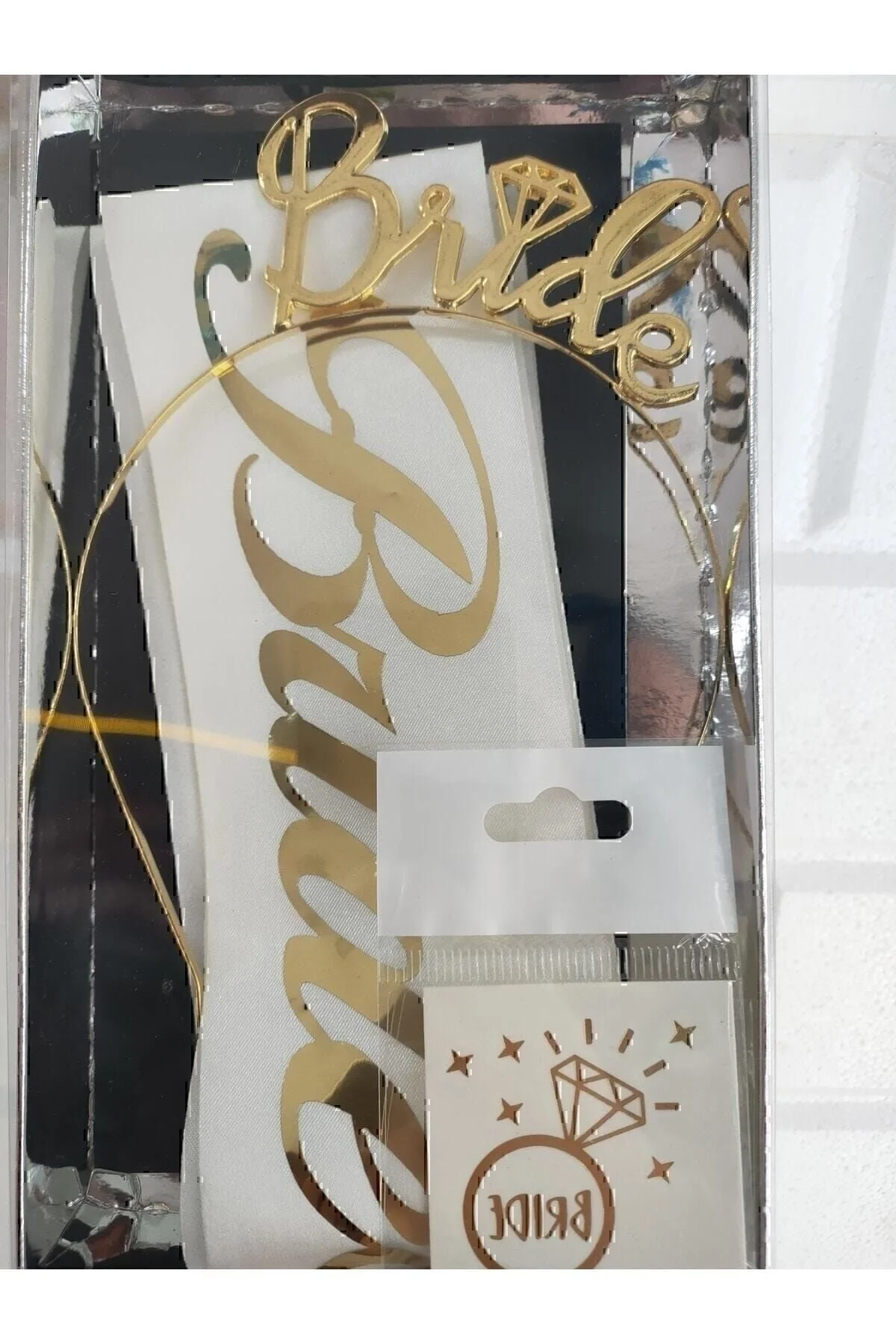 waliant trade Gold Bride Taç -kuşak-dövme Seti Bride To Be" Yaş Günü & Parti Fiyatı