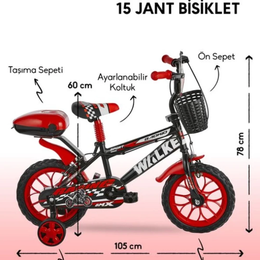 Walke Mito 15 Jant Cocuk Bisikleti Kirmizi Çocuk Bisikletleri Fiyatı