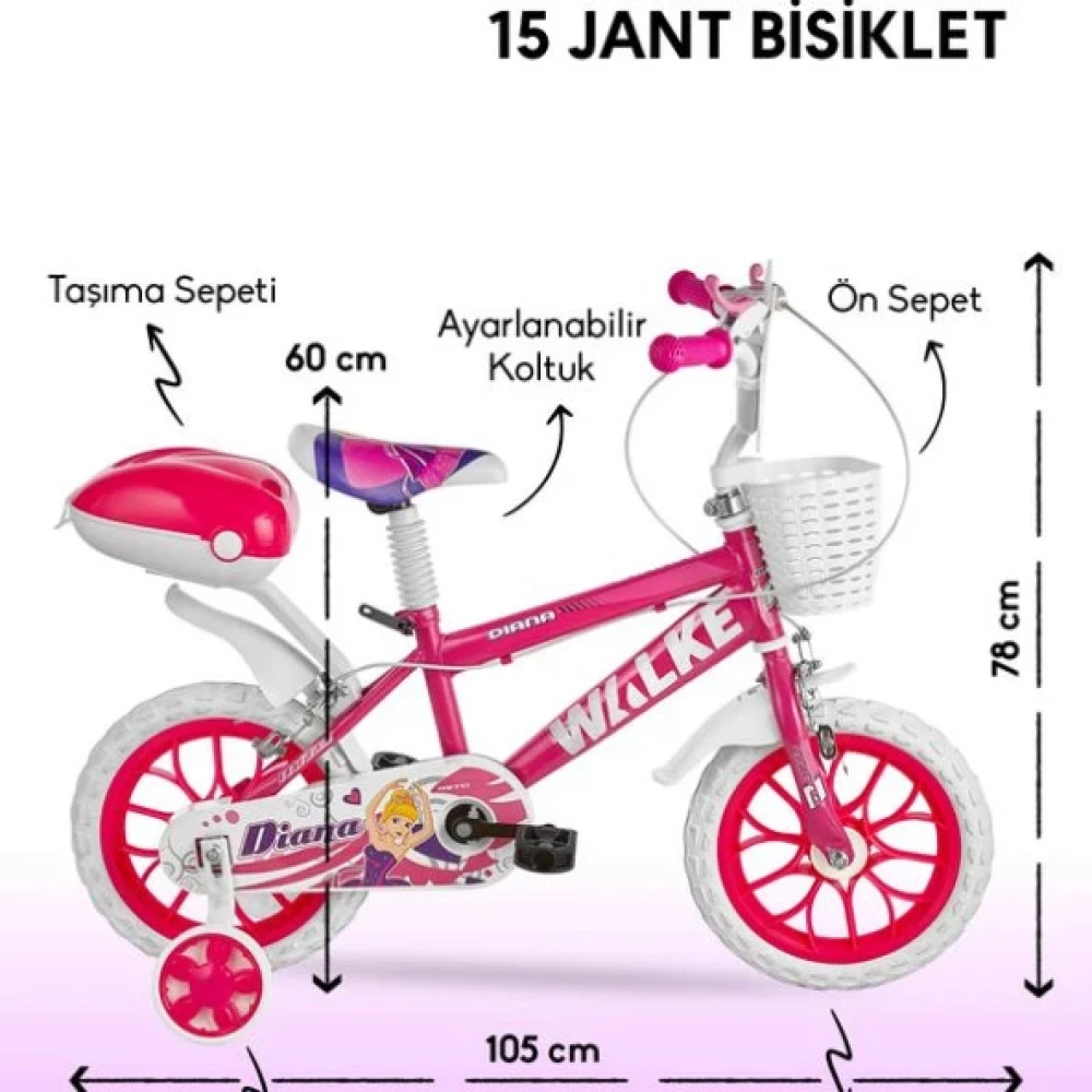 Walke Mito 15 Jant Cocuk Bisikleti Pembe Çocuk Bisikletleri Fiyatı