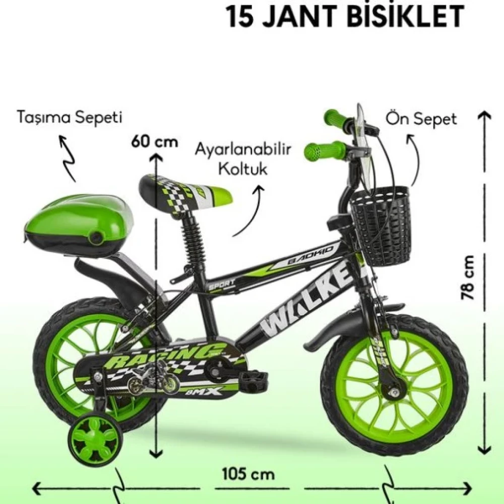 Walke Mito 15 Jant Cocuk Bisikleti Yesil Çocuk Bisikletleri Fiyatı
