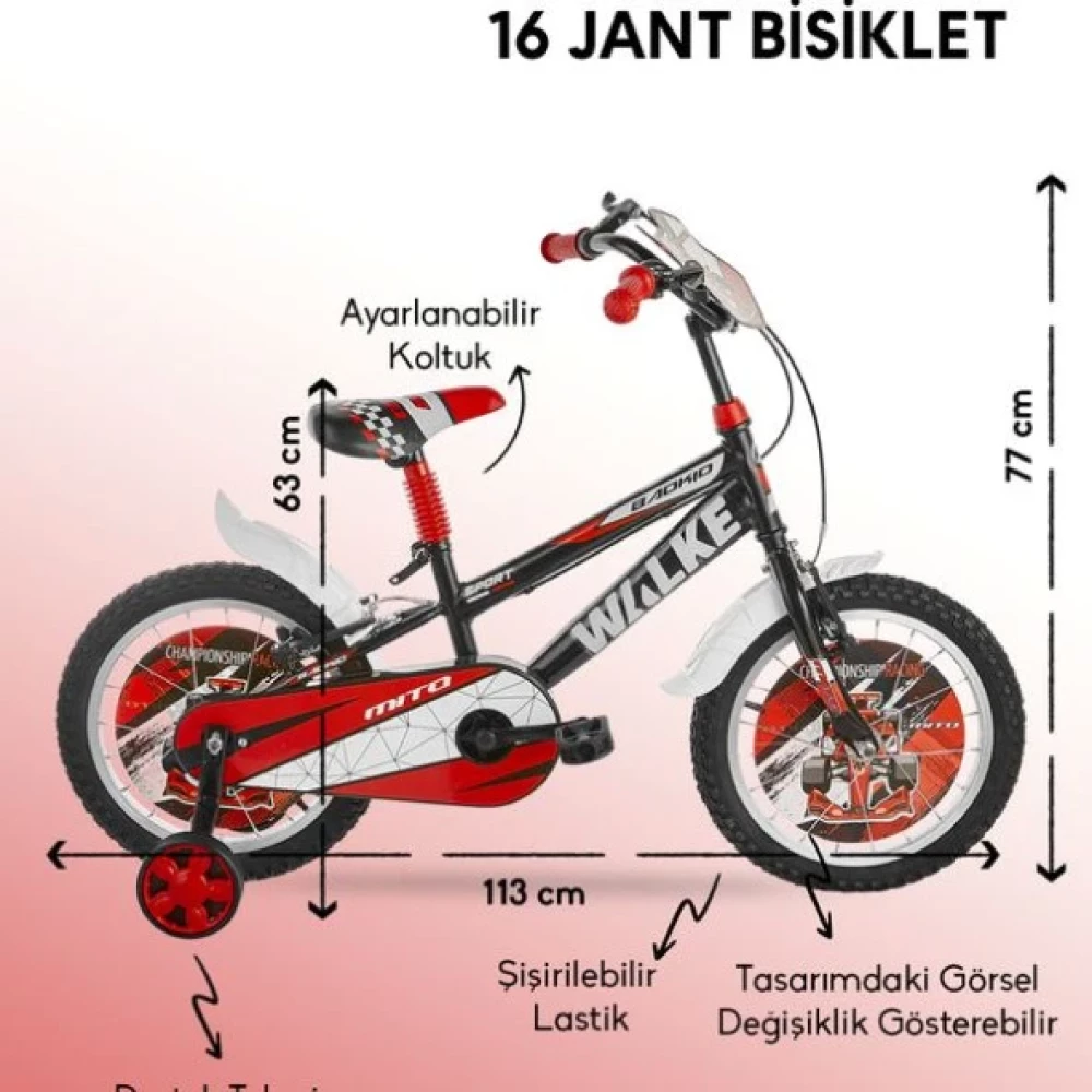Walke Mito 16 Jant Cocuk Bisikleti Kirmizi Çocuk Bisikletleri Fiyatı